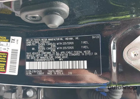 2023 Toyota Highlander Xse из США, поврежденный, VIN 5TDKDRBH9PS507815